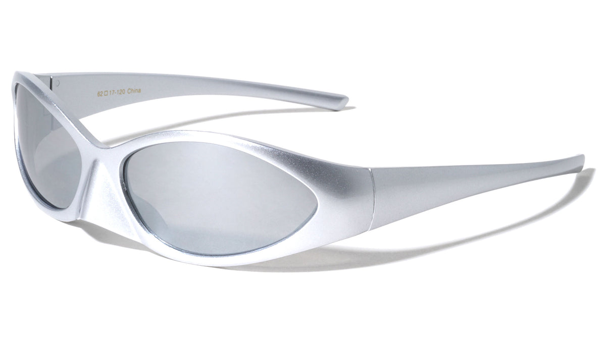 Futuristic Nose Shield Oval Lens Wrap Around Wholesale Sunglasses