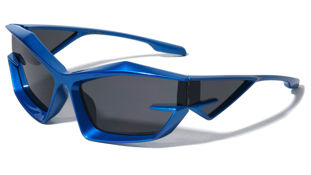 Futuristic Side Temple Shield Lens Geometric Wholesale Sunglasses