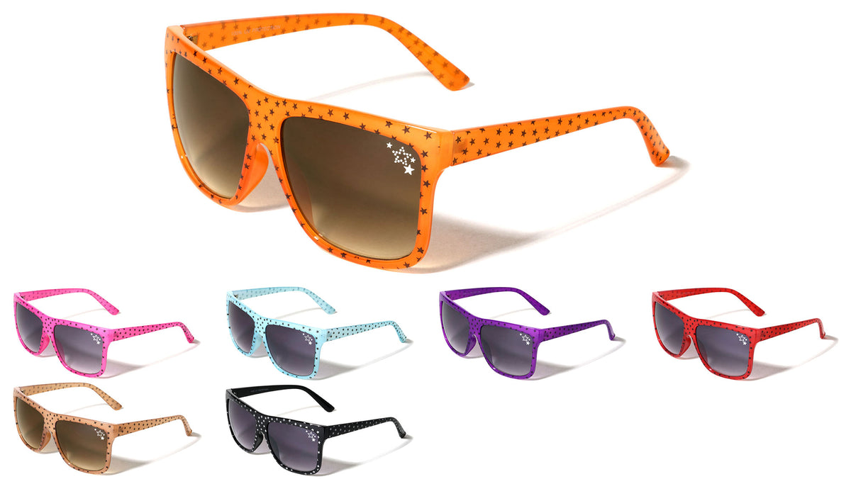 Star Pattern Pint Classic Square Wholesale Sunglasses