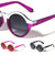 Solid Brow Line Retro Round  Wholesale Bulk Sunglasses
