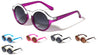 Solid Brow Line Retro Round  Wholesale Bulk Sunglasses