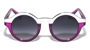 Solid Brow Line Retro Round  Wholesale Bulk Sunglasses