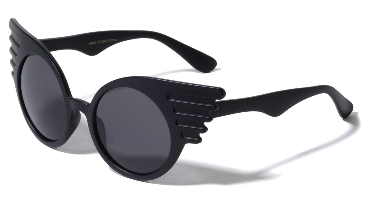 Round Retro Wing Cat Eye Wholesale Sunglasses