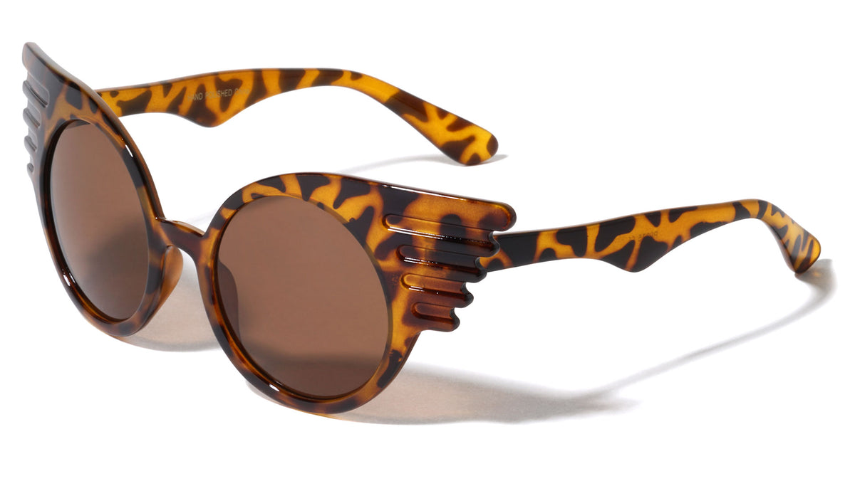 Round Retro Wing Cat Eye Wholesale Sunglasses