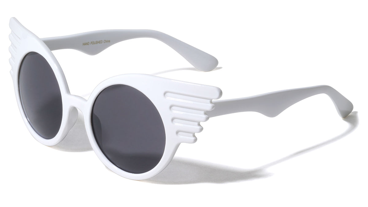 Round Retro Wing Cat Eye Wholesale Sunglasses