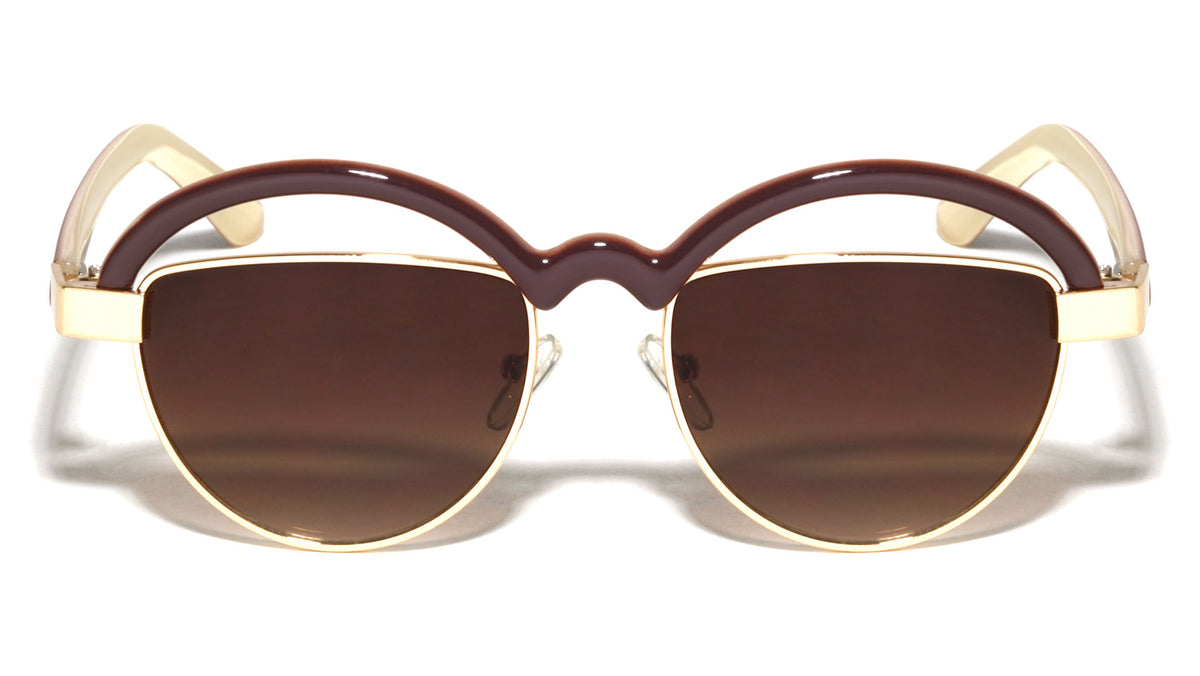Half Moon Single Browline Wholesale Bulk Sunglasses