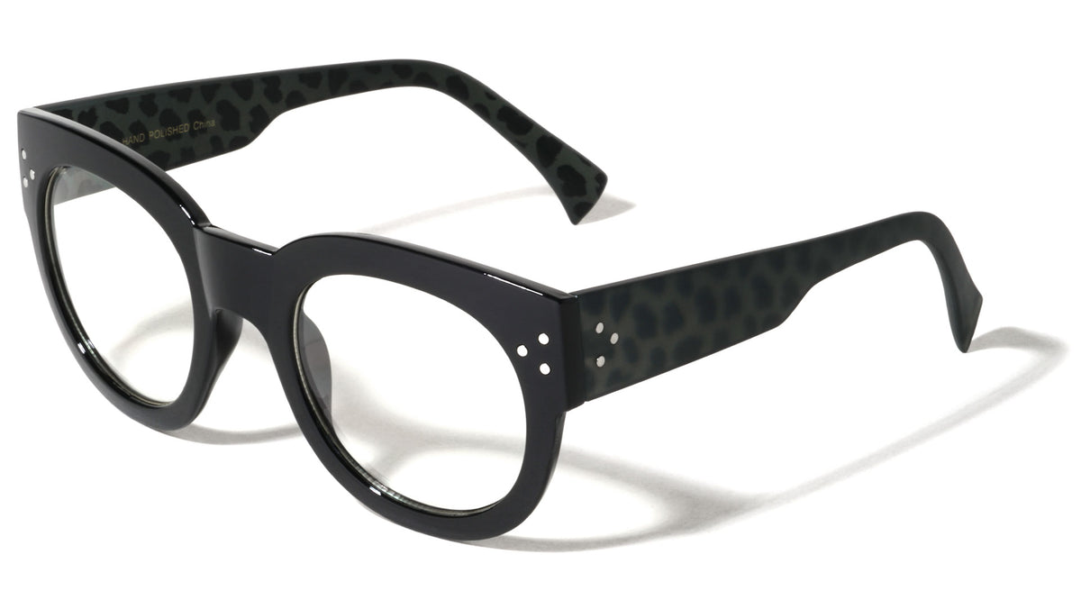 Retro Animal Pattern Clear Lens Wholesale Bulk Glasses