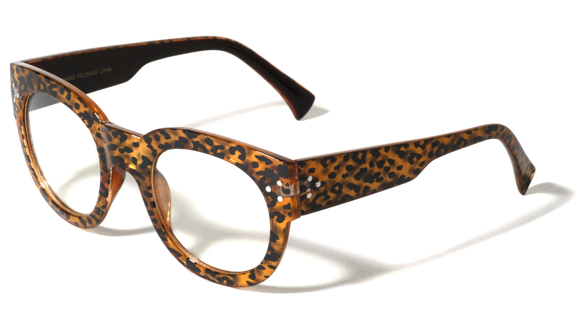 Retro Animal Pattern Clear Lens Wholesale Bulk Glasses