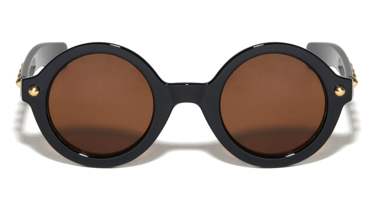 Round Retro Studded Wholesale Bulk Sunglasses