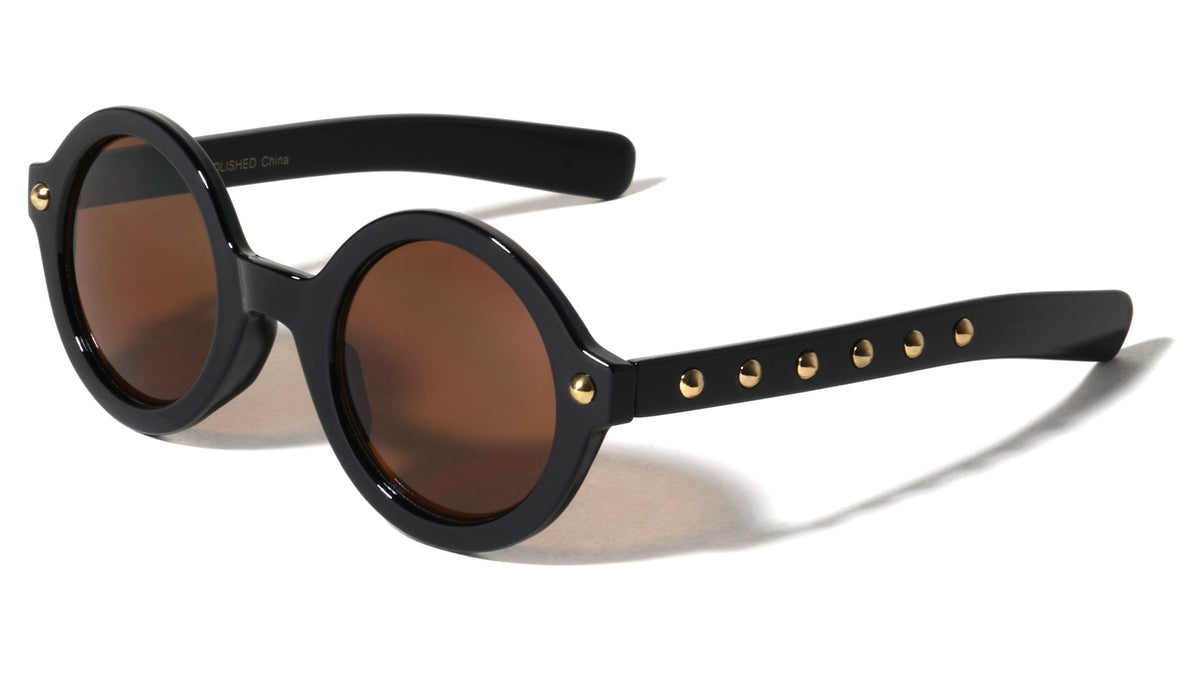 Round Retro Studded Wholesale Bulk Sunglasses