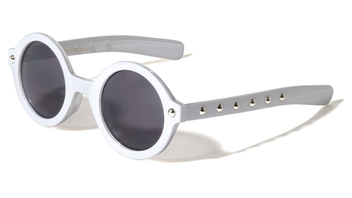 Round Retro Studded Wholesale Bulk Sunglasses