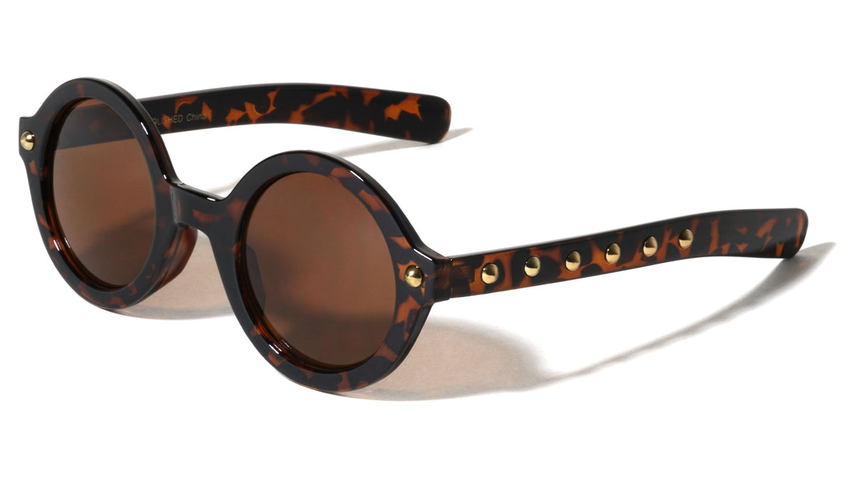 Round Retro Studded Wholesale Bulk Sunglasses