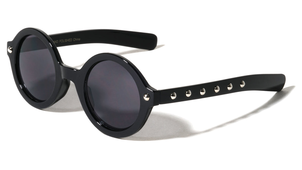Round Retro Studded Wholesale Bulk Sunglasses