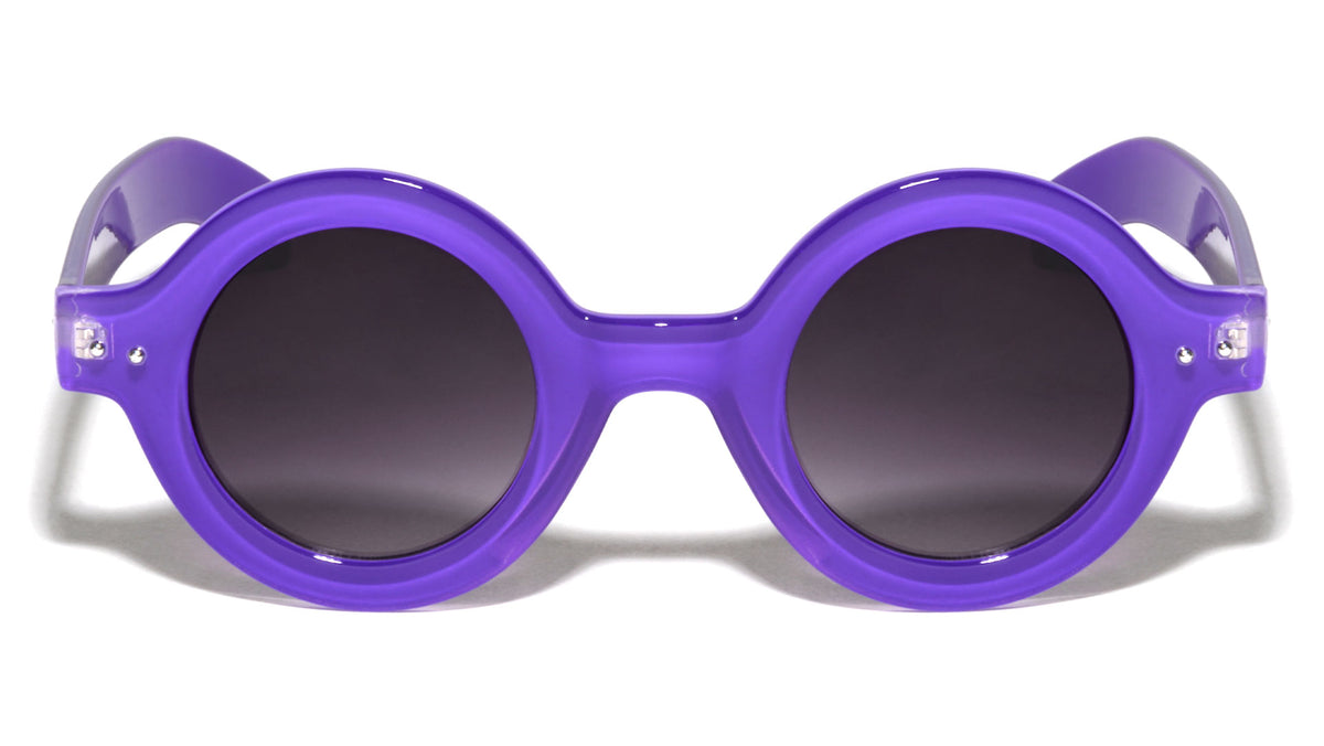 Crystal Color Frame Round Retro Wholesale Bulk Sunglasses