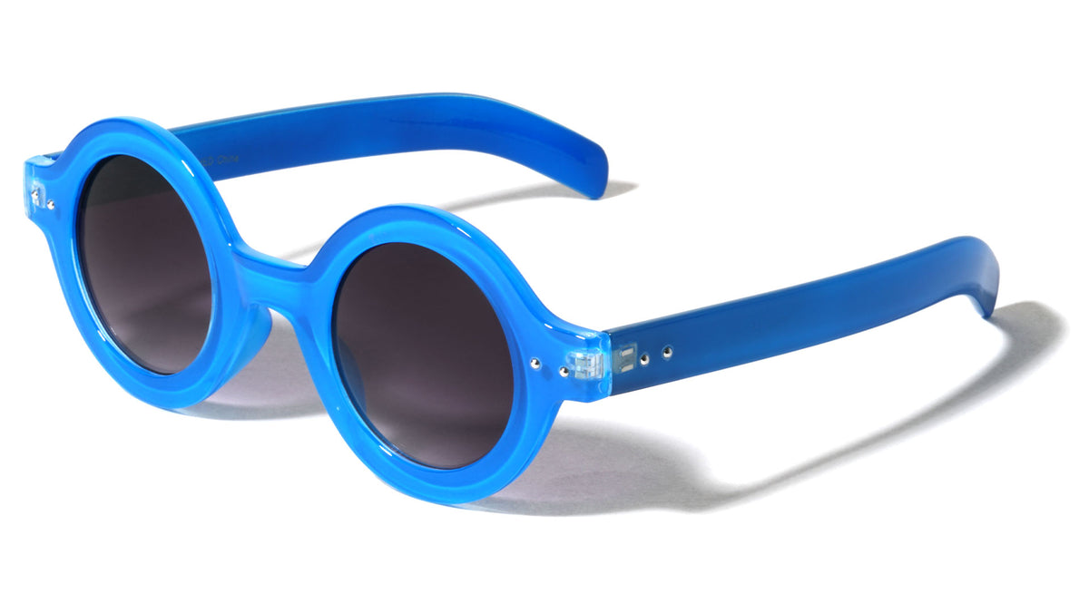 Crystal Color Frame Round Retro Wholesale Bulk Sunglasses