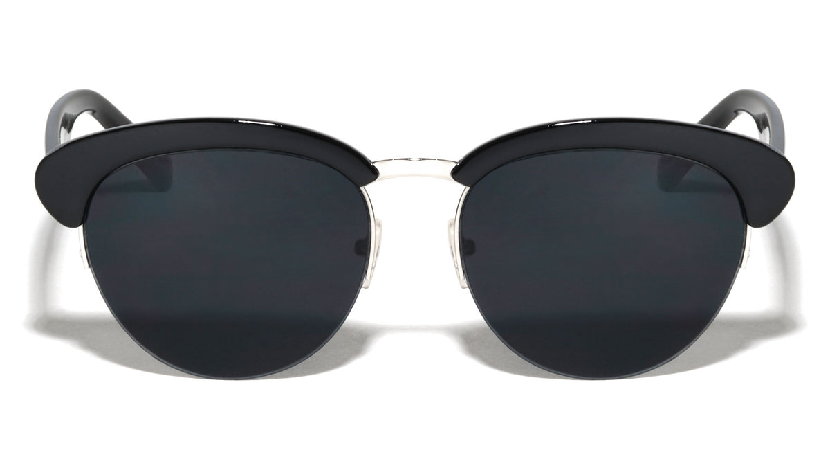 Semi Rimless Retro Rounded Brow Wholesale Bulk Sunglasses