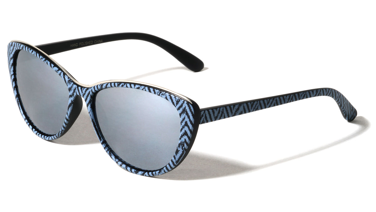 Zig Zag Cat Eye Color Mirror Wholesale Bulk Sunglasses