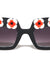 Squared Flower Accent Wholesale Sunglasses
