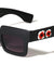 Squared Flower Accent Wholesale Sunglasses