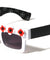 Squared Flower Accent Wholesale Sunglasses