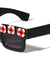 Squared Flower Accent Wholesale Sunglasses