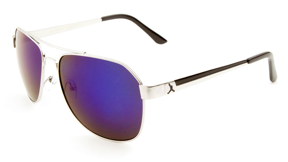 PEACE Aviators Revo Color Block Color Mirror Sunglasses