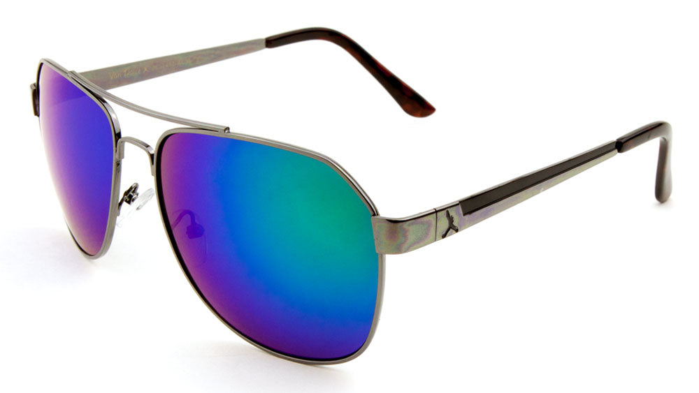PEACE Aviators Revo Color Block Color Mirror Sunglasses