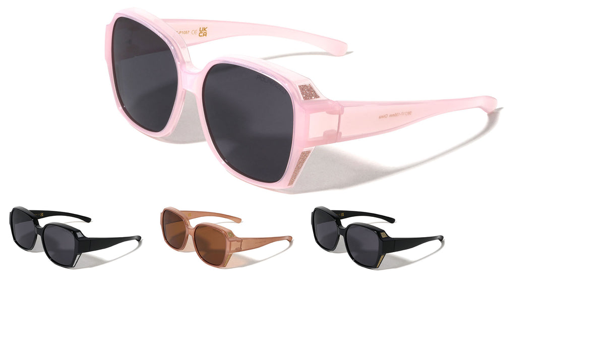 Polarized Fit-Over Glasses Glitter Butterfly Wholesale Sunglasses