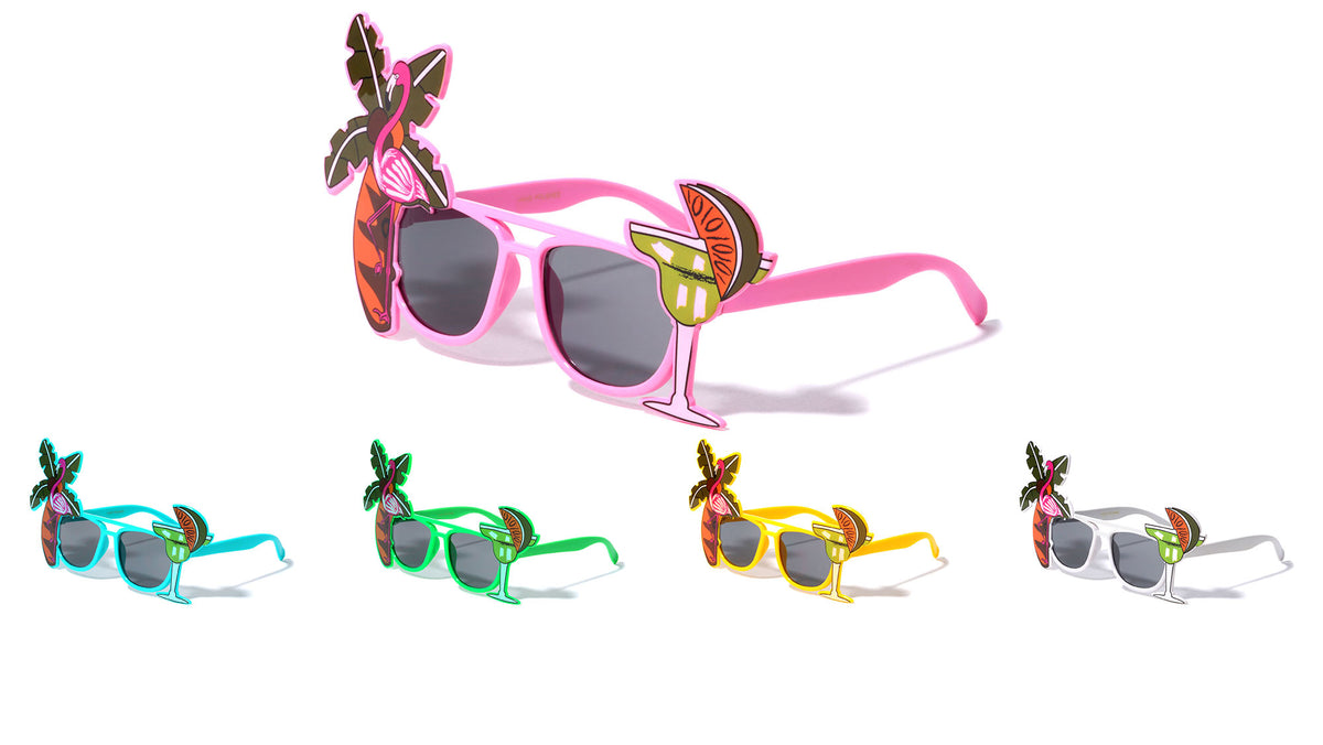 Tropical Vacation Theme Party Glasses