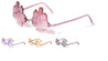 Novelty Rimless Frosted Lens Flower Shape Party Wholesale Sunglasses