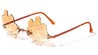 Novelty Rimless Frosted Lens Flower Shape Party Wholesale Sunglasses