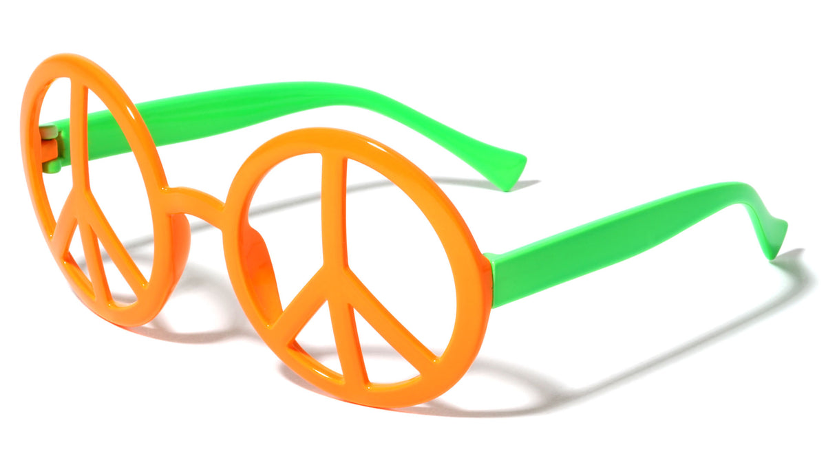 Peace Sign Neon Color Party Wholesale Sunglasses