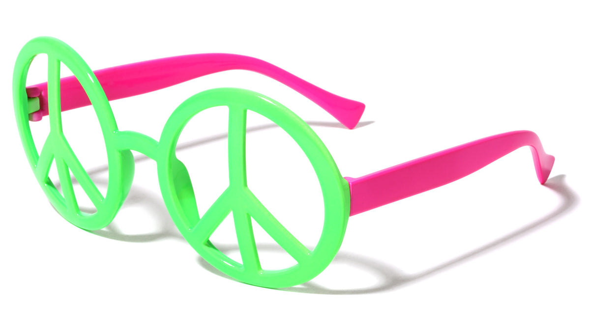 Peace Sign Neon Color Party Wholesale Sunglasses