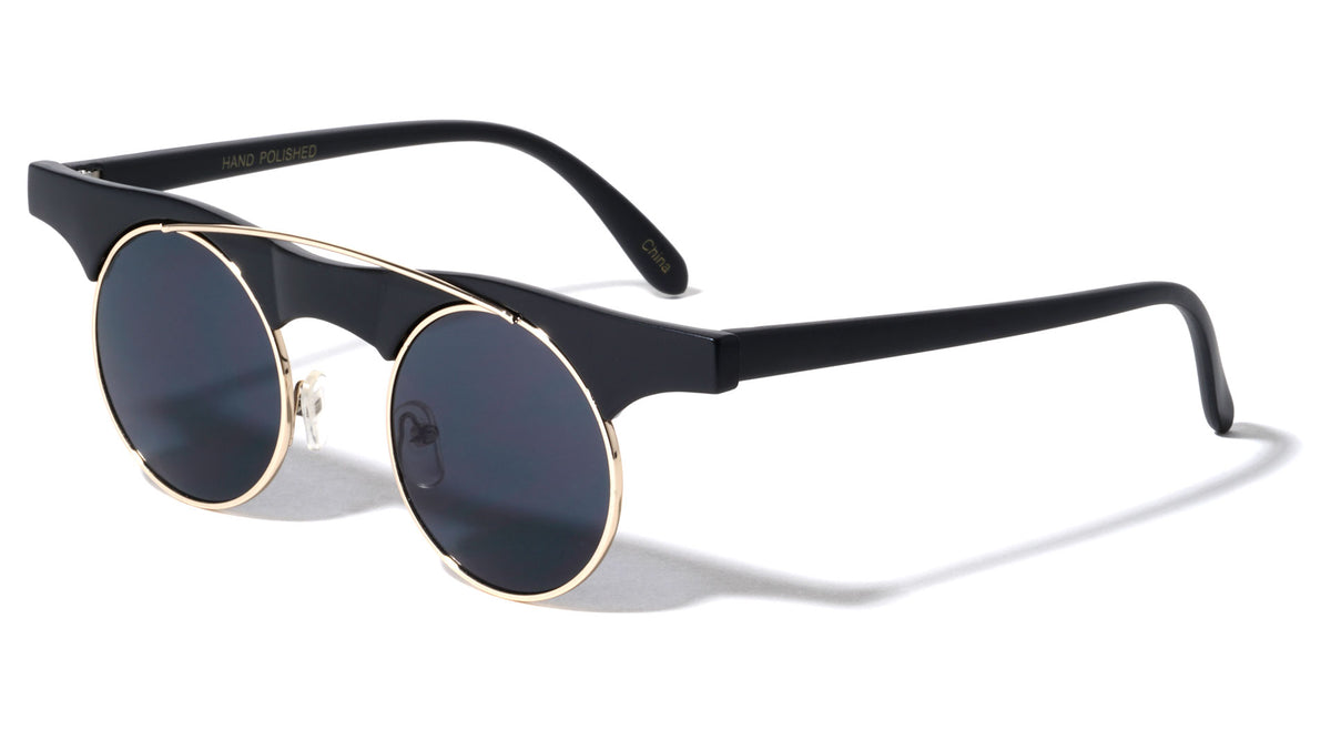 PT0262 - Retro Round Metal Plastic Party Glasses