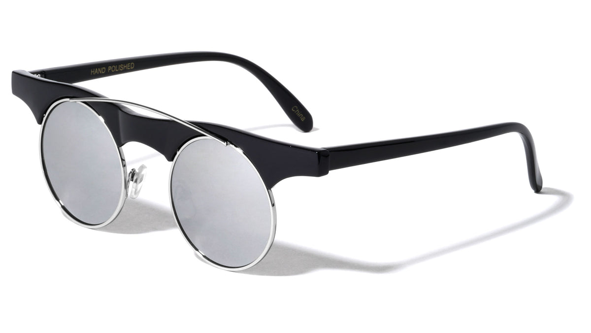 PT0262 - Retro Round Metal Plastic Party Glasses