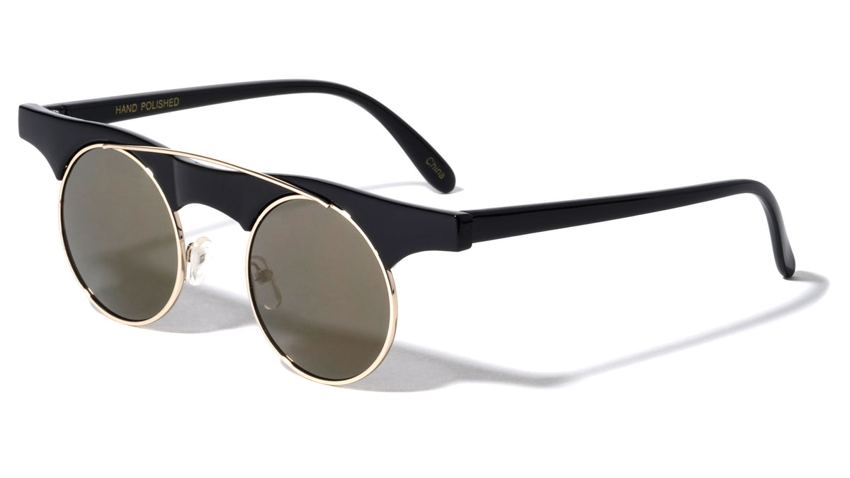 PT0262 - Retro Round Metal Plastic Party Glasses