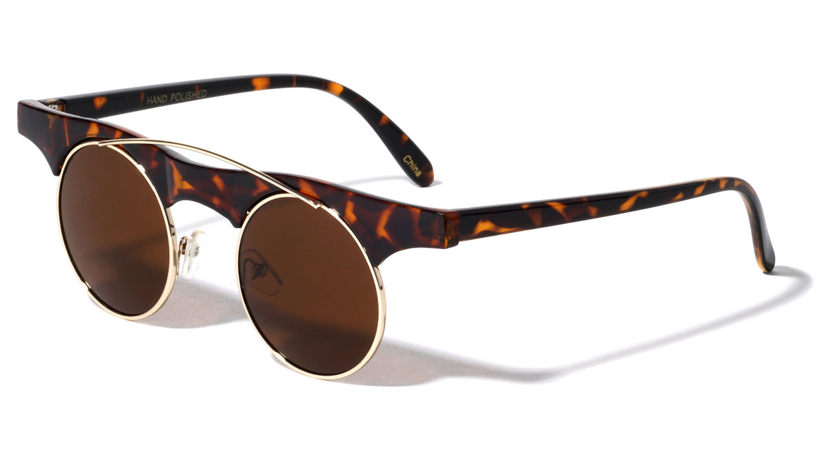 PT0262 - Retro Round Metal Plastic Party Glasses