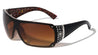 KLEO Rhinestone One Piece Shield Fashion Wholesale Sunglasses