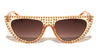 Frontal Rhinestone Flat Top Fashion Cat Eye Bulk Wholesale Sunglasses