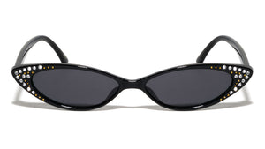 Rhinestoned Thin Cat Eye Bulk Wholesale Sunglasses