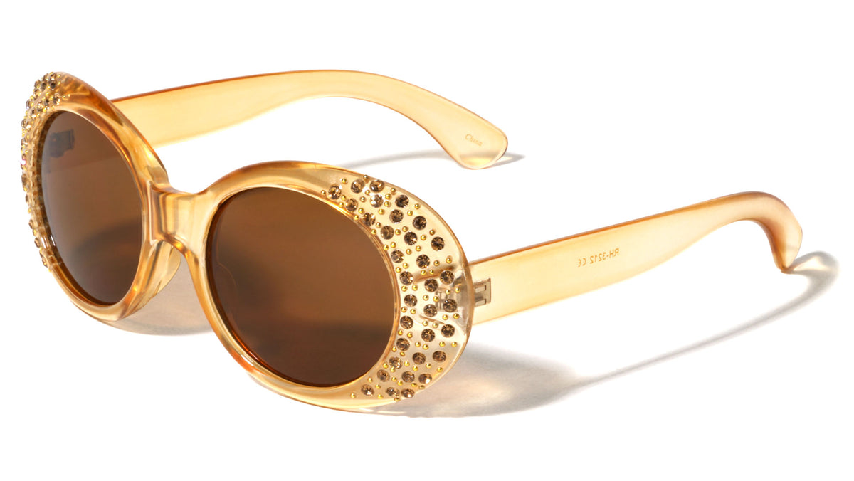 Rhinestone Oval Fashion Wholesale Sunglasses