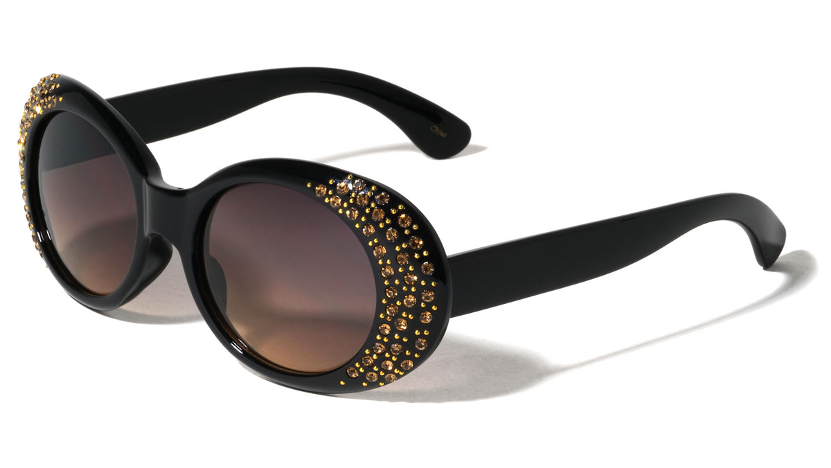 Rhinestone Oval Fashion Wholesale Sunglasses