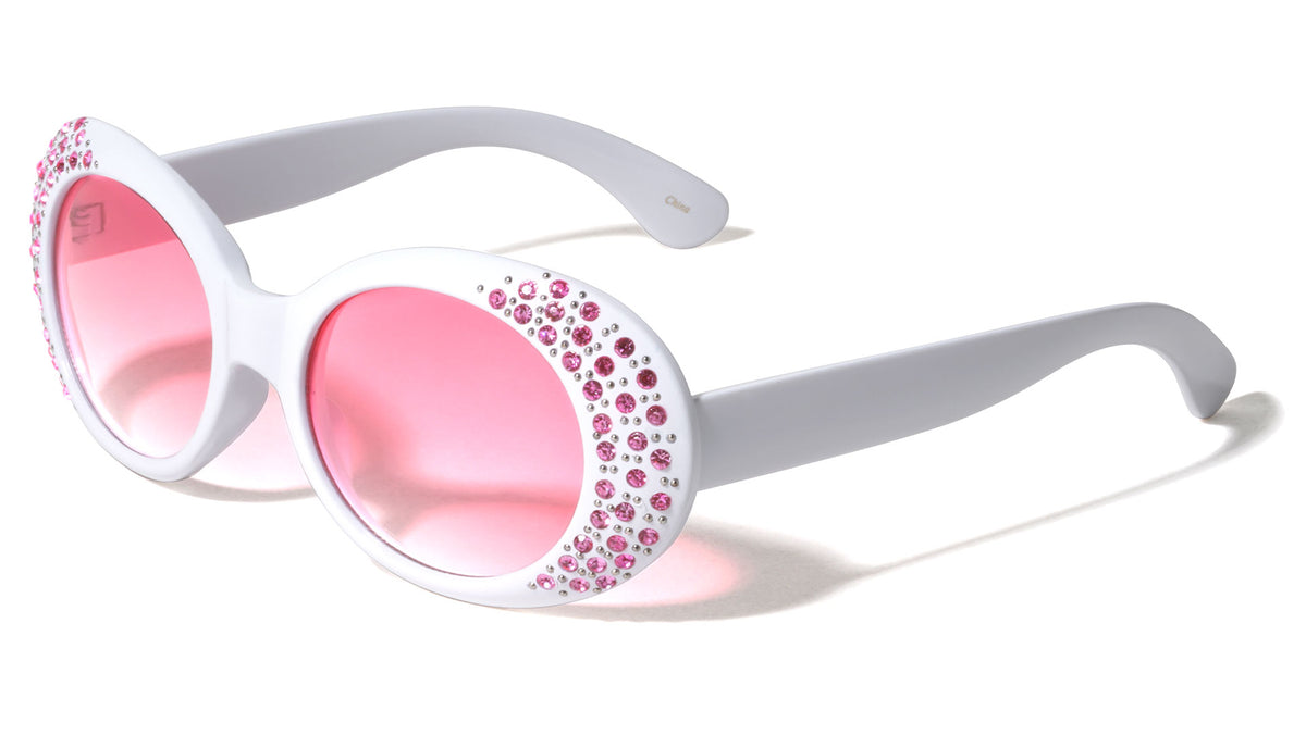 Rhinestone Oval Fashion Wholesale Sunglasses