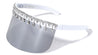 Color Mirror One Piece Shield Lens Rhinestone Visor Wholesale Sunglasses