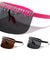 Super Dark Lens One Piece Shield Rhinestone Visor Wholesale Sunglasses