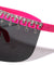 Super Dark Lens One Piece Shield Rhinestone Visor Wholesale Sunglasses