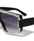 Diamond Rhinestone Flat Top Shield Rectangle Wholesale Sunglasses
