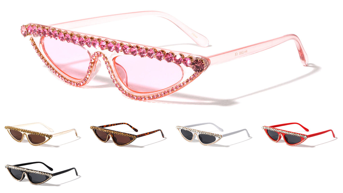 Rhinestone Flat Top Fashion Wholesale Sunglasses