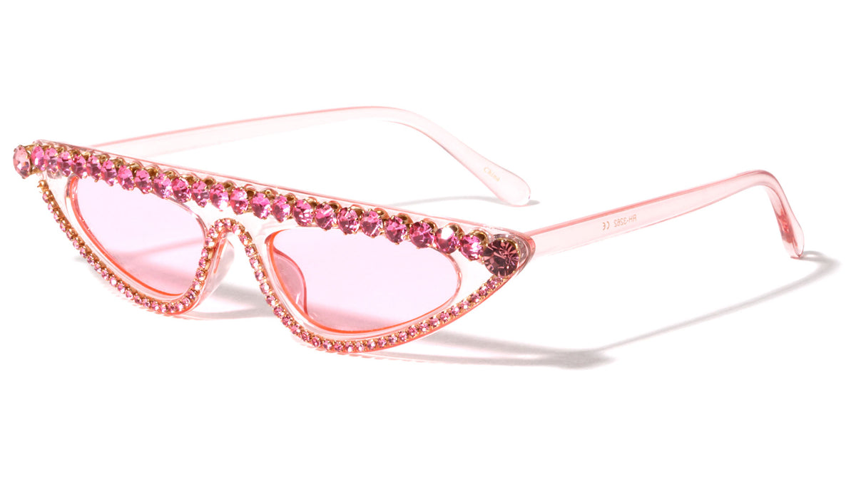 Rhinestone Flat Top Fashion Wholesale Sunglasses