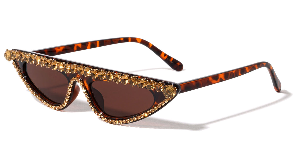 Rhinestone Flat Top Fashion Wholesale Sunglasses